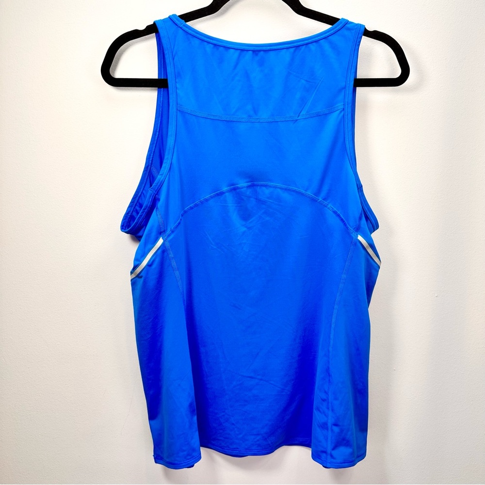 Athleta Luster High Neck Reflective Tank, Macaw Blue, XL - Picture 3 of 14